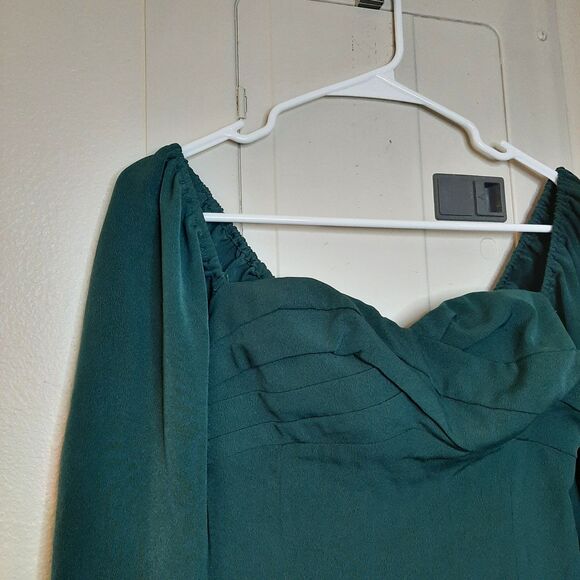 Abercrombie Fitch Dress Dark Green Women Size XSP Petite Mini Square Neckline - Picture 6 of 12